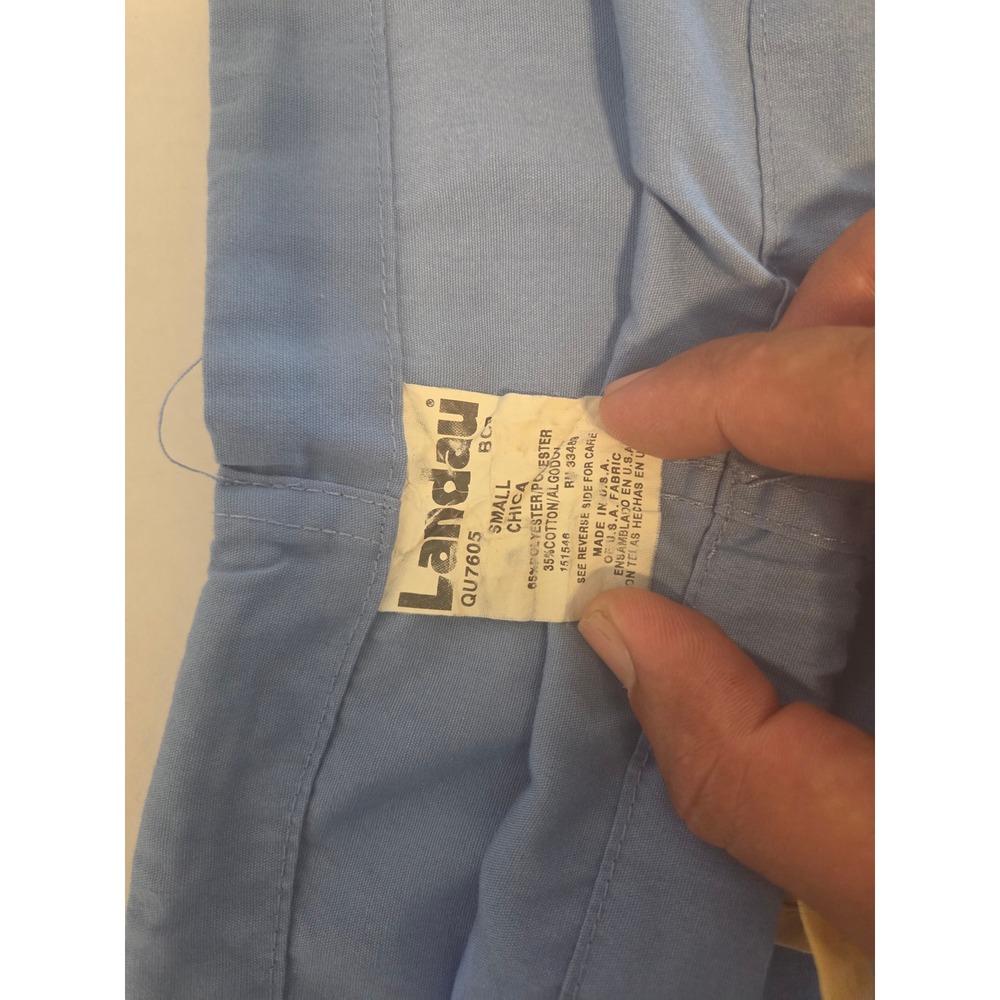 Landau QU7605 Scrub Pants Blue Drawstring Unisex Medical Small Regular 36x31 - Picture 2 of 5